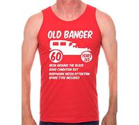 60th Birthday Old Banger Mens Vest Tank Gym Athletic Top X-Large Red