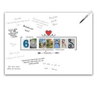 60th Birthday Party Decorations Supplies - Guest Book Alternative Poster. Signing Anniversary Board for Women or Men. Wall Art Decor Card for Him or Her Turning 60 Years Old. A3 Signature Banner