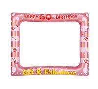 60th Birthday Photo Booth Props,Rose Gold Inflatable Selfie Frame Picture Frame,Giant Inflatable Party Photo Booth Frame 60th Birthday Decorations for Girls Party Decor Supplies Womens Favor Gift