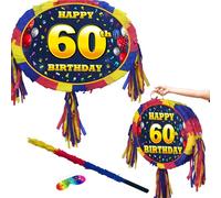 60th birthday pinata with stick - Sixty party game - Big 18 inch