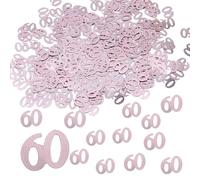 60th Birthday Pink Confetti, 20g Rose Gold Metallic Foil Sequins Decorative, 60th Anniversary Table Decoration Confetti for Gift Bags, Invitations, Cake Stands