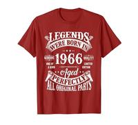 60th Birthday Shirt Vintage Born in 1966 60 Years Old B-Day T-Shirt, Men, Cranberry Red, XX-Large