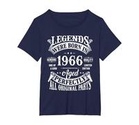 60th Birthday Shirt Vintage Born in 1966 60 Years Old B-Day T-Shirt, Women's Plus, Navy Blue, 2X