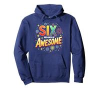 60th Birthday Six Decades of Awesome Celebration Gift Pullover Hoodie, Adult Unisex, Navy, L