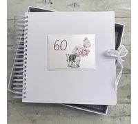 60TH Birthday. Special Occasion. Card & Memory Book. Peonies & Butterfly Design. Hand Finished by WHITE COTTON CARDS (P60CM)