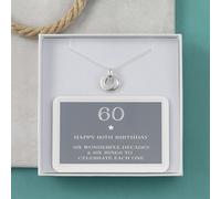 60th Birthday Sterling Silver Ring Necklace My Posh Shop Silver 18 inches