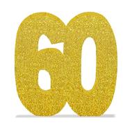 60th Birthday Table Decorations for Men Women, 8" Number 60 Glitter Table Decoration Centrepiece,Standing Large Gold 60 Sign Table Number for Birthday Wedding Anniversary Table Decorations
