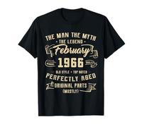 60th Birthday Tee Man Myth Legend February 1966 60 Yrs Old T-Shirt