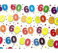 60th Birthday Wrapping Paper - 2 Sheets of Gift Wrap & 1 Matching Tag - 60th Birthday - SE2632 by Simon Elvin