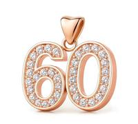60th Charm for Pandora Bracelet or Necklace - Sparkling White Crystals