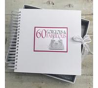 60TH Gorgeous Birthday Girl. Special Occasion. Card & Memory Book. NEON Bag Design. Hand Finished by WHITE COTTON CARDS (NB60C)