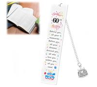 60th Met/al Bookmarks,Friendship Bookmark,Happy Sweet Bookmark,Colored Birthday Book Mark,Portable Stainless Ste/el Met/al Book Mark,Encouragement M/etal Bookmarks,Silv/er Funny Book/mark,Reading Gift
