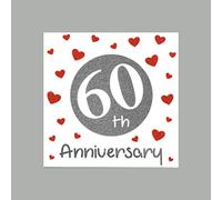 60th Special Diamond Wedding Anniversary Card - Quality Glittery Finish Love Sixty 60 Years of Marriage