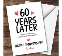 60th Wedding Anniversary Card Personalised 60th Years Funny Drink | Custom Card Personalised Cards, For Husband, For Wife, Him, Her, Alcohol, Funny, Anniversary,