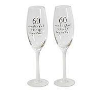 60th Wedding Anniversary Celebration Flutes from Amore by Juliana
