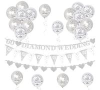 60th Wedding Anniversary Decoration, Diamond Wedding Decorations, Supplies for 60th Anniversary Parties, Suitable for Couples to Use on Their Memorial Day.