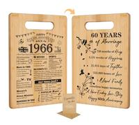 60th Wedding Anniversary for Women Men,1966 Cutting Board Gifts