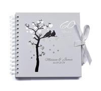 60th Wedding Anniversary Guest Book Photo Album with Hearts