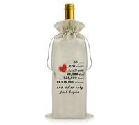 60th Wedding Anniversary Present 60 Years Anniversary Wine Bags 60th Anniversarys Wine Bottle Bag Presents for Parents 60 Years Wedding Anniversarys Present Wines Lover Gift