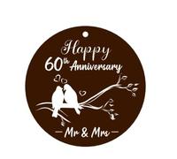 60th Wedding Anniversary Wind Chime, Happy 60th Anniversary Romantic Gifts for Couple, Parents, Wife, Husband, Friends, Golden Anniversarys Keepsake Gifts Ideas