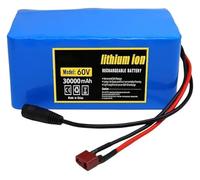 60V 30Ah 16S2P Lithium Ion Battery Packs,With BMS + 67.2V 2A Charger, for 500W~800W Motor E-Bike Electric Bicycle Scooter(T)