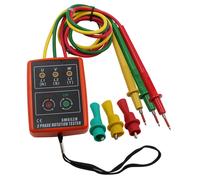 60V-600V AC Three Phase Rotation Indicator Meter Sequence Tester LED Buzzer with Portable Pouch