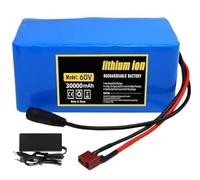 60V Lithium Ion Battery 30Ah for EBike and Scooter with BMS + 67.2V 2A Charger Compatible with 200W to 1000W Motor(Xt60)