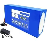 60V Lithium Ion Battery Pack 60V 40Ah 16S8P E-Bike Battery for E-Bike Electric Bicycle Scooter E-Bike Moped 67.2V2A Charger with Discharge BMS Product +T