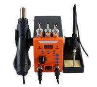 60W 2 in 1 Digital Display SMD Soldering Rework Station Hot Air Gun Solder Iron Welding Desoldering Repair Tools Efficient Precision(Orange)