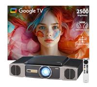 [60W Big Stereo Sound & 2500 Brightness]Dess Projector With WiFi And Bluetooth，Hometheater projector With Electric Stand,Auto Focus&Keystone,Support 4k Decoding,Smart Projector OutDoor Proyector