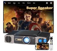 [60W Big Stereo Sound & 2500 Brightness]Dess Projector With WiFi And Bluetooth，Hometheater projector With Electric Stand,Auto Focus&Keystone,Support 4k Decoding,Smart Projector OutDoor Proyector