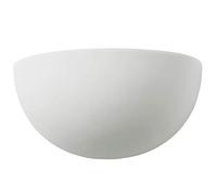 60W E27 | 150mm Over Hang Wall Light | Unglazed Ceramic Single Bulb Semi Circle Round Dome Style Uplight | Living Room Lounge Bedroom Bedside Feature Lighting Base | LED & Dimmable/Dimming