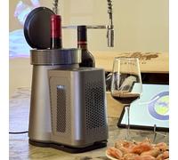 60W Electric Wine Chiller for Home, Digital Display Single Bottle Cooler, Adjustable Temperature 0-20°C, Keep Cold Up to 24h, for 750ml Wine or Some Champagne(Gray/Black)