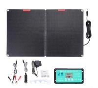 60W Portable Foldable Solar Panel kit with Controller for 12V Systems, Includes Multiple Charging Connections, Perfect for Outdoor Adventures and Recreational Vehicles (B)