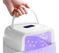 60W Rechargeable UV LED Nail Lamp, Faster Wireless Nail Dryer Gel Polish Light 42 Beads & Portable Handle, Professional Curing Lamp for Fingernail and Toenail, Auto Sensor & Quick Dry Nail Machine