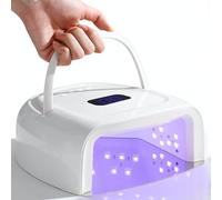 60W Rechargeable UV LED Nail Lamp, Faster Wireless Nail Dryer Gel Polish Light 42 Beads & Portable Handle, Professional Curing Lamp for Fingernail and Toenail (White)