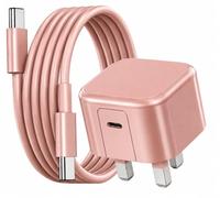 60W USB-C Fast Charger Plug For Google Pixel 11/11 Pro/11 Pro XL/11 Fold UK 3 Pin, AVS 40W/DPS 60W Super Fast Charger Wall Adapter with 90° Folding Plug With Cable (PINK)