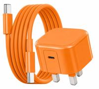 60W USB-C Fast Charger Plug For Google Pixel 11/11 Pro/11 Pro XL/11 Fold UK 3 Pin, AVS 40W/DPS 60W Super Fast Charger Wall Adapter with 90° Folding Plug With Cable (ORANGE)