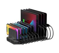 60W USB Charging Station, 10 Ports Multi Charging Station with Adjustable Dividers and Smart IC, Multiple Device Charger Station for Cell Phones, Tablets, and Other Electronics