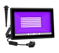 60W UV Black Lights, NATPOW UV Lights Ultraviolet Floodlights 395nm LED Outdoor IP66 Waterproof Stage Light Decoration for Fluorescent Party, Disco, Halloween, Bar, Christmas, Aquarium