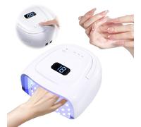 60W UV Lamp for Gel Nails, UV LED Lamp for Nails with 4 Timers and LED Display, Auto Sensor, USB Charging, Portable LED Lamp for Finger/Toenails and for All Gel Nail Polish (White)