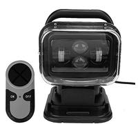 60W Wireless Remote Control Search Light Searchlight 360° Rotating Marine Spotlight LED Search Light 9-24V with Magnetic Base for Camping Boat Vehicles Trucks Car SUV Emergency Lighting