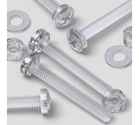 60x Clear Acrylic/PC Pan Cross Head Screws, Nuts, Bolts & Washers, M4x30mm