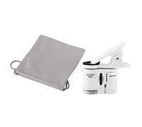 60X Clip-On Microscope Magnifier Lens,Cell Phone Microscope Lens with 60X Magnifying Glass LED UV Light Mini Mobile Phone Clip Microscope for Mobile phones and Tablets