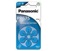 60x Panasonic Worldwide PR675 hearing aid battery (blister of 10) (PR44) 24600 368 436 1.4 V Zinc Air