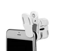 60X Phone Clip Type Microscope Magnifier Portable Mini Magnifying Loupe with LED&UV Light Universal Micro Lens Jewelry Magnifying Glass Micro Lens Zoom Camera Clip Attachment for Cell Phone and Tablet