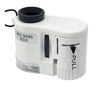60X Pocket LED Microscope - Miniature Optical Bezel, Illuminated Pocket Lens | Portable Scientific Educational Aid, User-friendly Microbiological Observation Tool for People
