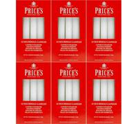 60x Price's Candles Household Vax Candles - Up to 5 Hours Burning Time - White