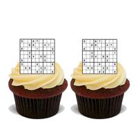 60x SUDOKU PUZZLE Premium Edible Stand Up Rice Wafer Cake Toppers D1 DECORATIONS