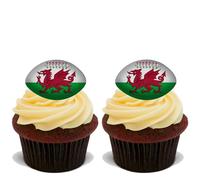 60x WALES RUGBY BALLS Premium Edible Stand Up Rice Wafer Cake Toppers D1 WELSH